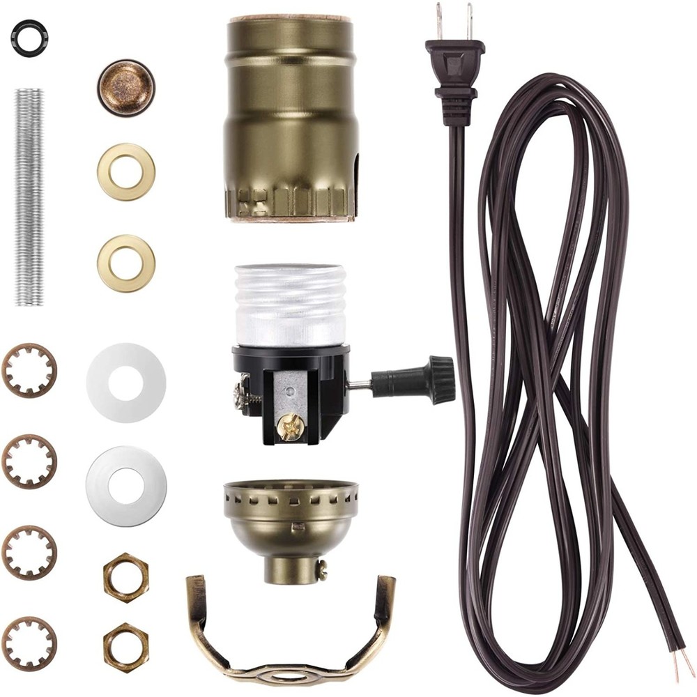 Lamp Light Kit with Essential Hardware, 3 Way Socket and 12 Feet Matching Cord